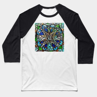 Stained Glass Mandala 40-31 by Julie Ann Stricklin Baseball T-Shirt